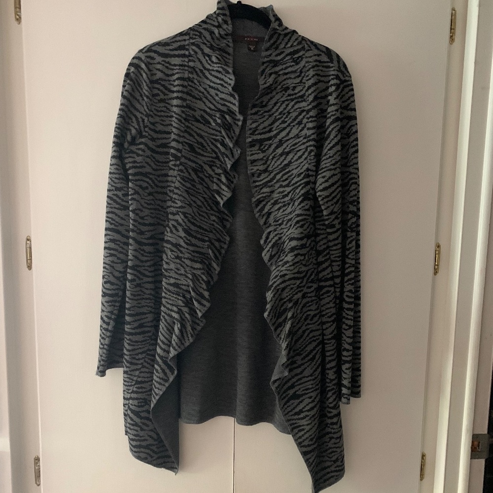 Ruffled, Drape Front Cardigan